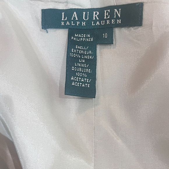 Vintage Lauren Ralph Lauren 100% Linen Skirt Fit and Flare LT Sage Green size 10 - Picture 4 of 5